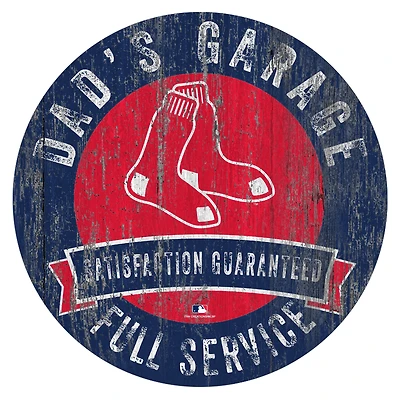 Boston Red Sox 12" x 12" Dad's Garage Sign