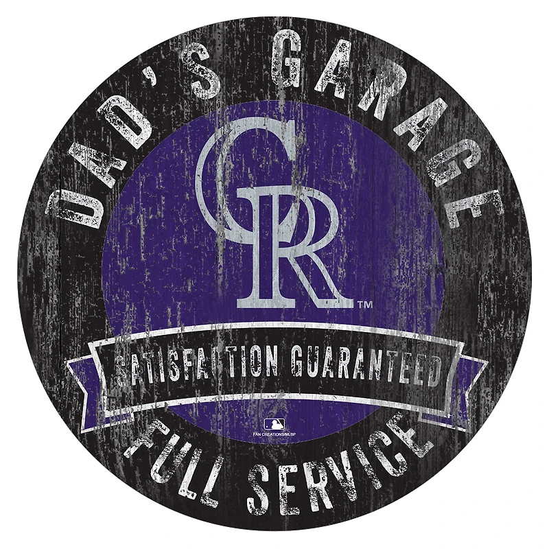 Colorado Rockies 12" x 12" Dad's Garage Sign