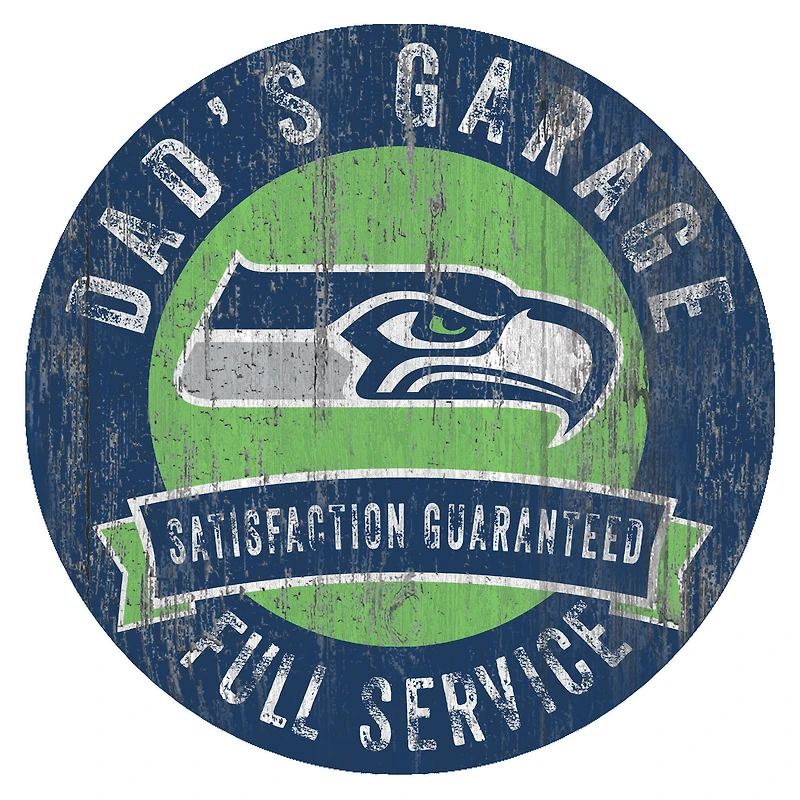Seattle Seahawks 12" x 12" Dad's Garage Sign