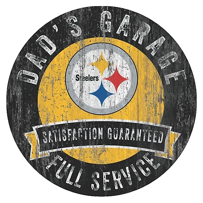 Pittsburgh Steelers 12" x 12" Dad's Garage Sign