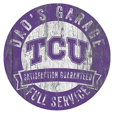 TCU Horned Frogs 12" x 12" Dad's Garage Sign