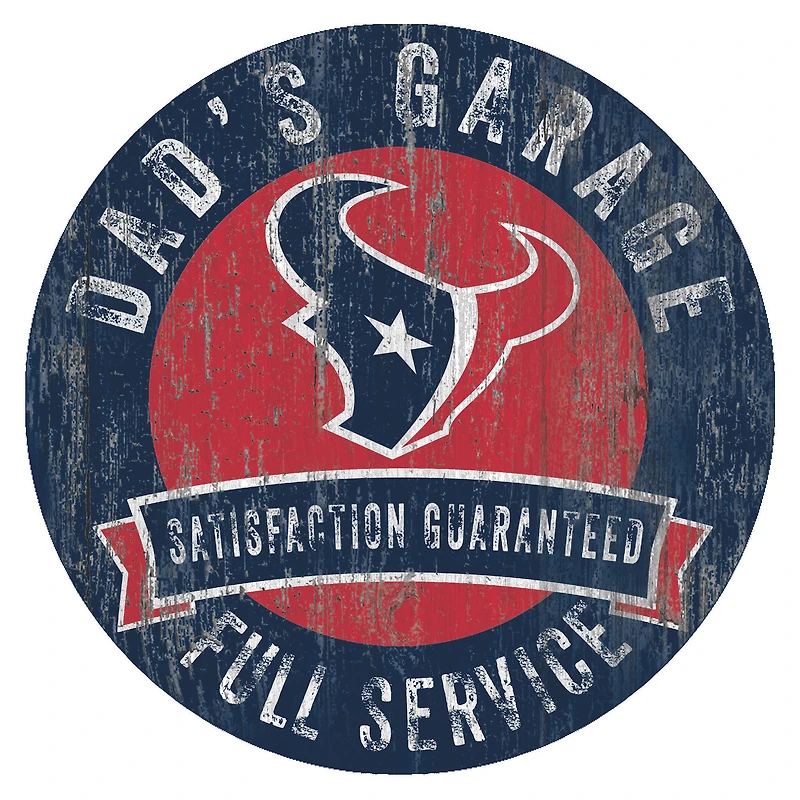 Houston Texans 12" x 12" Dad's Garage Sign