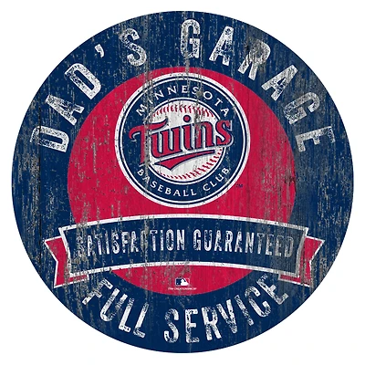 Minnesota Twins 12" x 12" Dad's Garage Sign