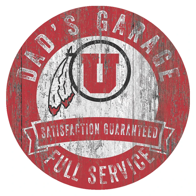 Utah Utes 12" x 12" Dad's Garage Sign