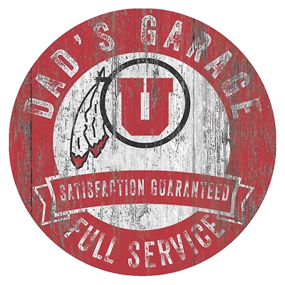 Utah Utes 12" x 12" Dad's Garage Sign