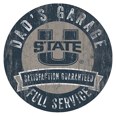 Utah State Aggies 12" x 12" Dad's Garage Sign