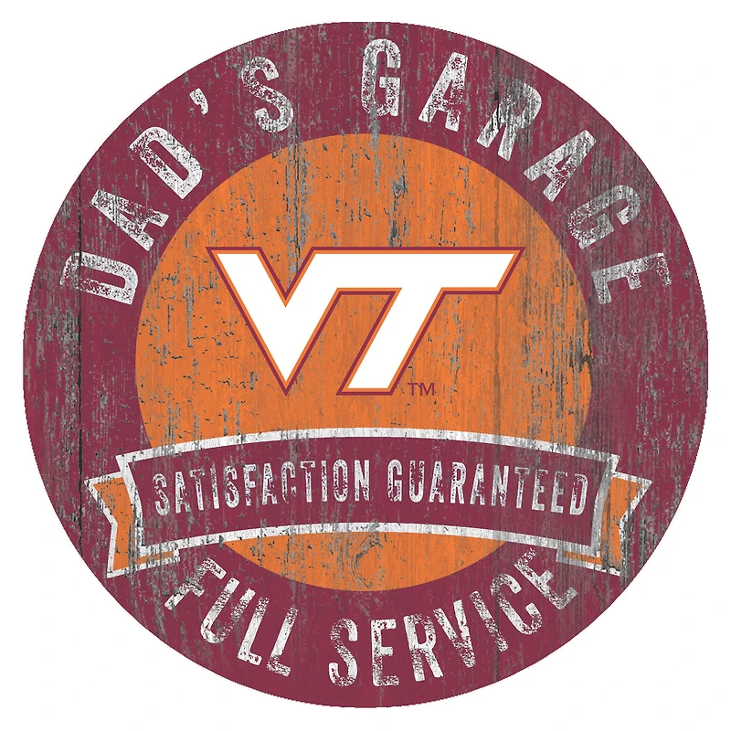 Virginia Tech Hokies 12" x 12" Dad's Garage Sign