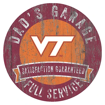 Virginia Tech Hokies 12" x 12" Dad's Garage Sign