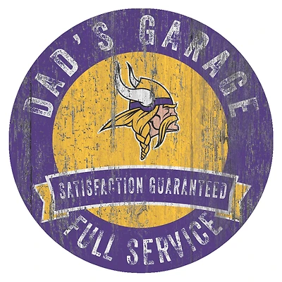 Minnesota Vikings 12" x 12" Dad's Garage Sign