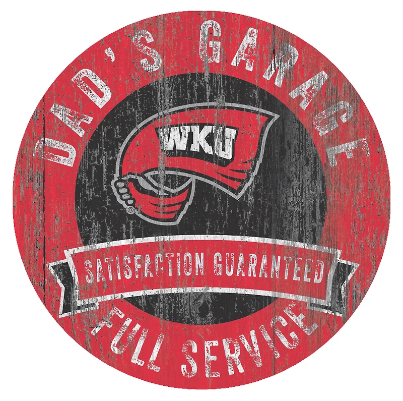 Western Kentucky Hilltoppers 12" x 12" Dad's Garage Sign