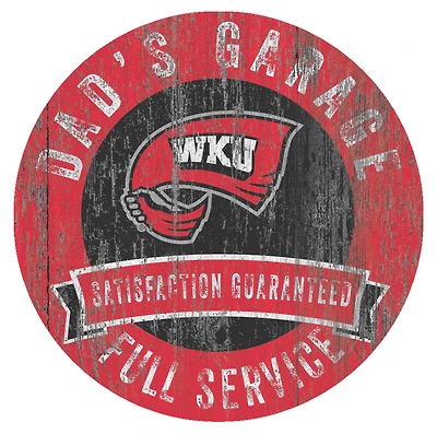 Western Kentucky Hilltoppers 12" x 12" Dad's Garage Sign