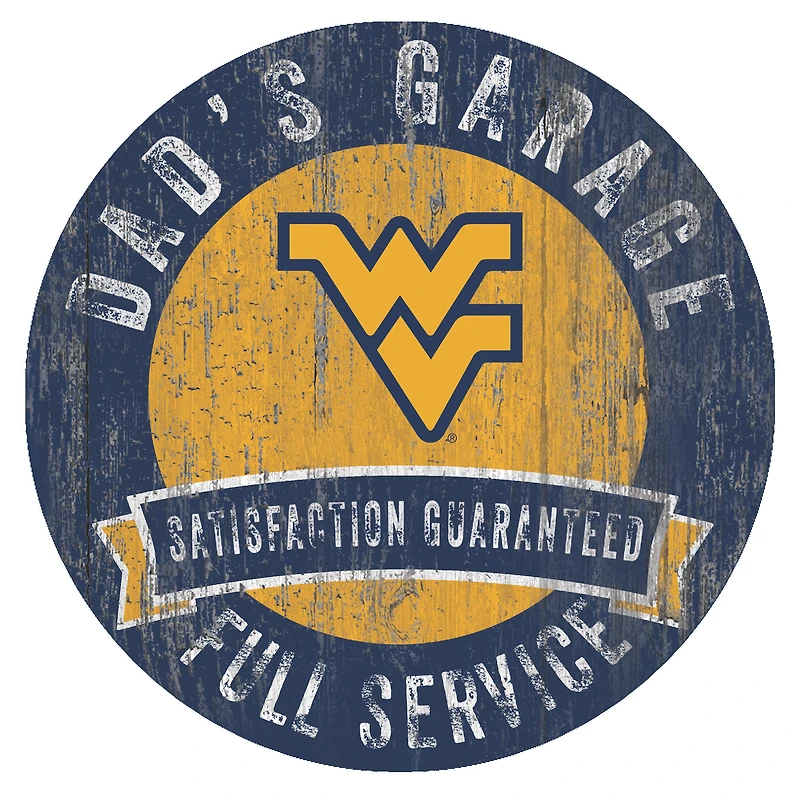 West Virginia Mountaineers 12" x 12" Dad's Garage Sign