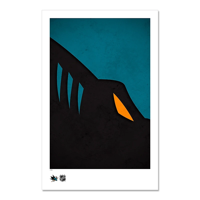 San Jose Sharks 11" x 17" Minimalist Art Poster