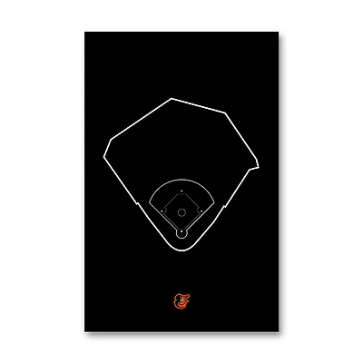 Baltimore Orioles Camden Yards 11" x 17" Ballpark Outline Art Poster