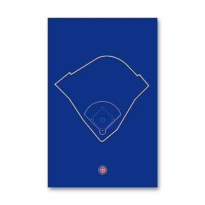 Chicago Cubs Wrigley Field 11" x 17" Ballpark Outline Art Poster