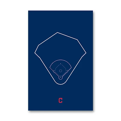 Cleveland Indians Progressive Field 11" x 17" Ballpark Outline Art Poster