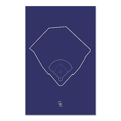 Colorado Rockies Coors Field 11" x 17" Ballpark Outline Art Poster