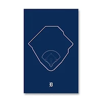 Detroit Tigers Comerica Park 11" x 17" Ballpark Outline Art Poster