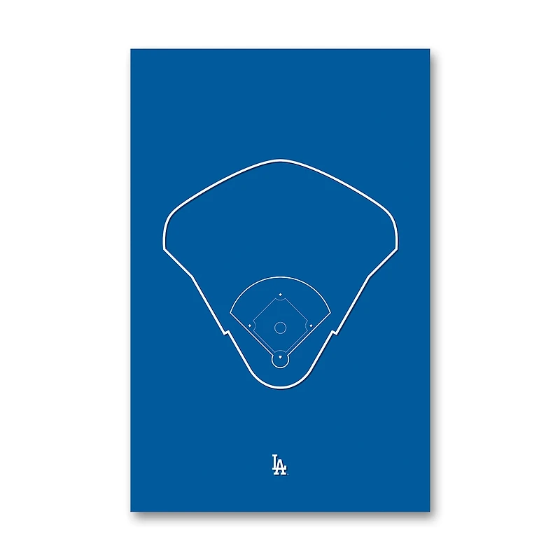 Los Angeles Dodgers Dodger Stadium 11" x 17" Ballpark Outline Art Poster