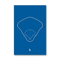 Los Angeles Dodgers Dodger Stadium 11" x 17" Ballpark Outline Art Poster