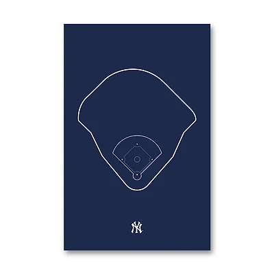New York Yankees Yankee Stadium 11" x 17" Ballpark Outline Art Poster