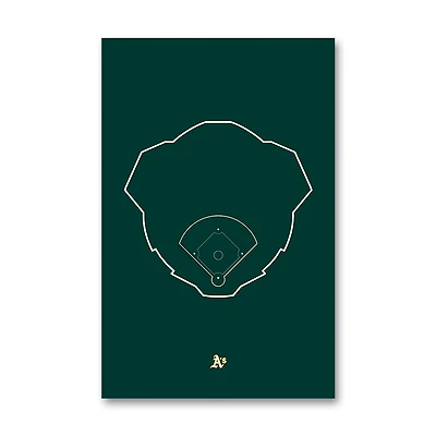 Athletics Coliseum 11" x 17" Ballpark Outline Art Poster