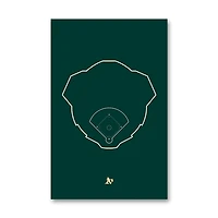 Athletics Coliseum 11" x 17" Ballpark Outline Art Poster