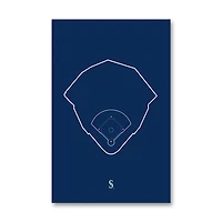 Seattle Mariners T-Mobile Park 11" x 17" Ballpark Outline Art Poster