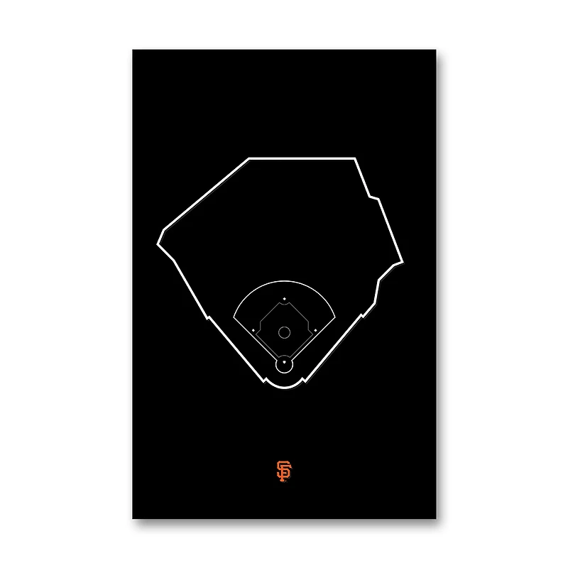 San Francisco Giants AT&T Park 11" x 17" Ballpark Outline Art Poster