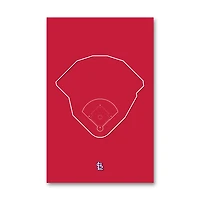 St. Louis Cardinals Busch Stadium 11" x 17" Ballpark Outline Art Poster