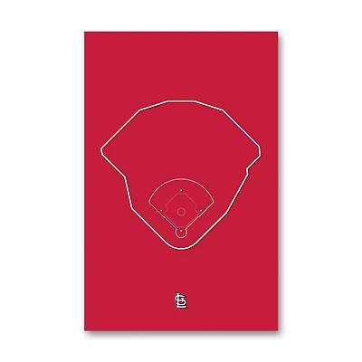 St. Louis Cardinals Busch Stadium 11" x 17" Ballpark Outline Art Poster