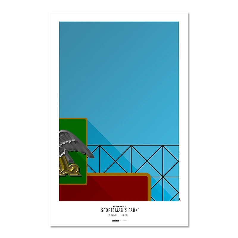 St. Louis Cardinals Sportsman's Park 11" x 17" Minimalist Art Poster