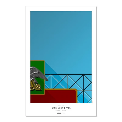 St. Louis Cardinals Sportsman's Park 11" x 17" Minimalist Art Poster