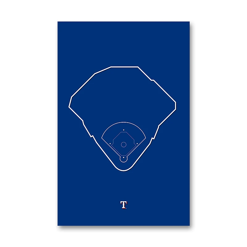 Texas Rangers Globe Life Park 11" x 17" Ballpark Outline Art Poster