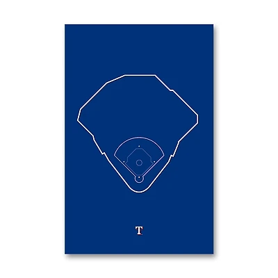 Texas Rangers Globe Life Park 11" x 17" Ballpark Outline Art Poster
