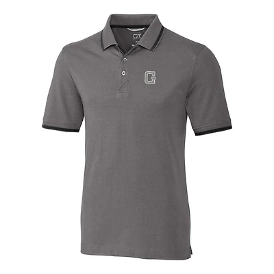 Men's Cutter & Buck Gray Georgetown Hoyas Vault Advantage Tipped Logo Polo