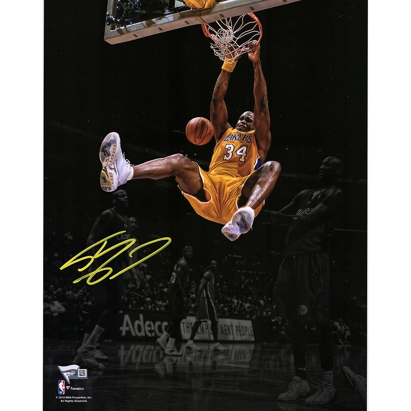 Shaquille O'Neal Los Angeles Lakers Autographed 11" x 14" Dunk Spotlight Photograph