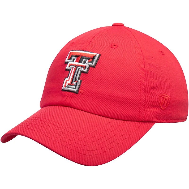 Men's Top of the World Red Texas Tech Red Raiders Primary Logo Staple Adjustable Hat
