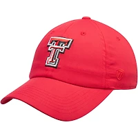 Men's Top of the World Red Texas Tech Red Raiders Primary Logo Staple Adjustable Hat