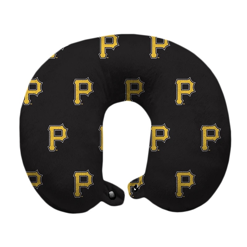 Black Pittsburgh Pirates Polyester-Fill Travel Pillow