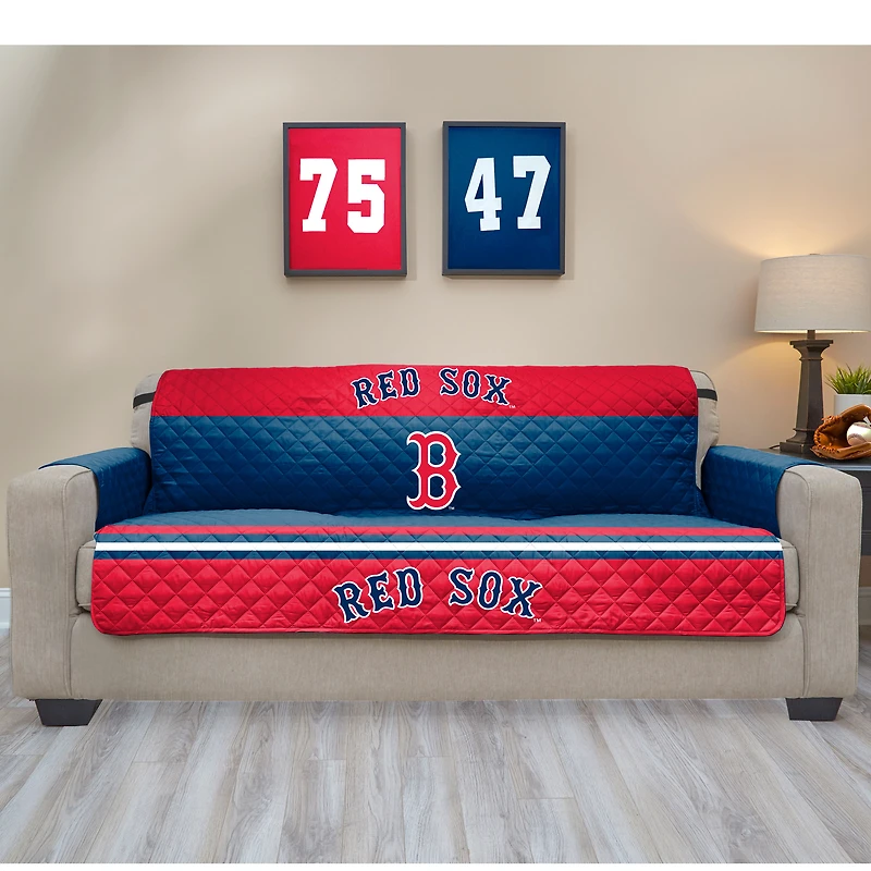 Blue Boston Red Sox Sofa Protector