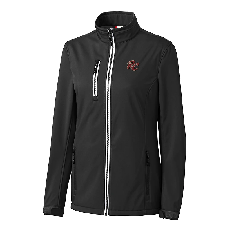 Women's Cutter & Buck Black Sacramento River Cats Telemark Softshell Full Zip Jacket