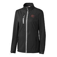 Women's Cutter & Buck Black Sacramento River Cats Telemark Softshell Full Zip Jacket