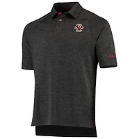 Men's Colosseum Heathered Black Boston College Eagles Down Swing Polo