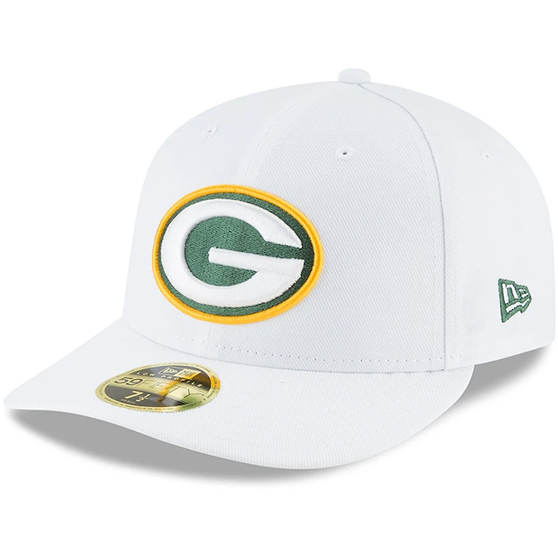 Men's New Era White Green Bay Packers Omaha Low Profile 59FIFTY Fitted Hat