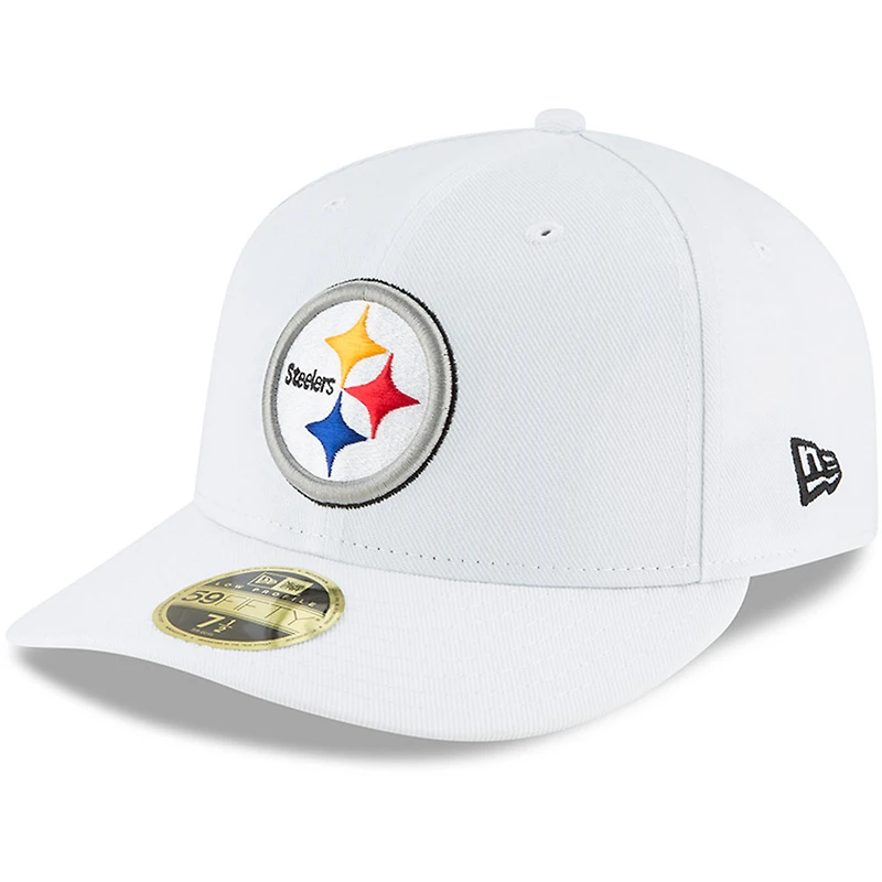 Men's New Era White Pittsburgh Steelers Omaha Low Profile 59FIFTY Fitted Hat