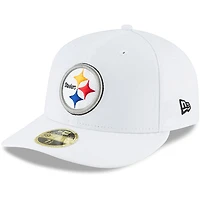 Men's New Era White Pittsburgh Steelers Omaha Low Profile 59FIFTY Fitted Hat