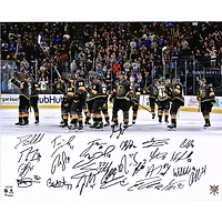 Vegas Golden Knights 2018 Western Conference Champions Autographed 16" x 20" Stick Salute Photograph with 26 Signatures