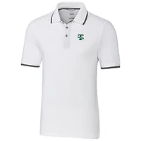 Men's Cutter & Buck White Tulane Green Wave Big & Tall College Vault Advantage Tipped DryTec Tri-Blend Polo