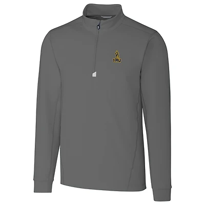 Men's Cutter & Buck Gray Northern Arizona Lumberjacks Big & Tall College Vault Traverse Quarter-Zip Pullover Jacket